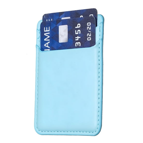 FACEGA Cell Phone Card Holder Pocket for Back of Phone, Credit Card Case Stick on Cell Phone, Self Adhesive Phone Wallet Sleeve, Compatible with Smartphones, Blue