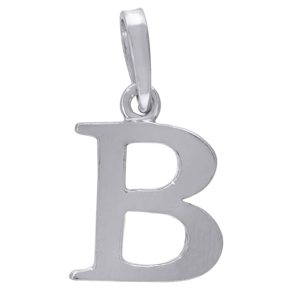 925 Sterling Silver Mens Women Letter Name Personalized Monogram Initial B Charm Pendant 20.7x11.5mm Wide Necklace for M