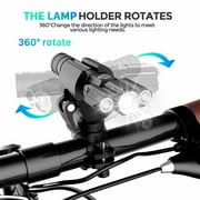 USB Rechargeable Bike Light Super Bright Bicycle Lights Headlight Triple Flashlight Front Light Waterproof - Riding Cycling Camping