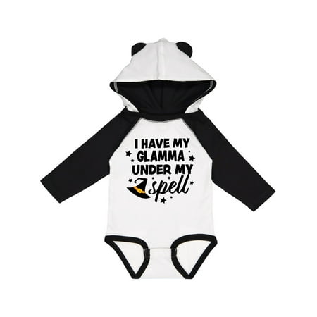 

Inktastic I Have My Glamma Under My Spell with Cute Witch Hat Gift Baby Boy or Baby Girl Long Sleeve Bodysuit