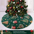 thumbnail image 3 of Yayeee Christmas Tree Skirt 47 inches for Xmas Tree Holiday Party Decoration, Green Christmas Gingerbread, 3 of 6