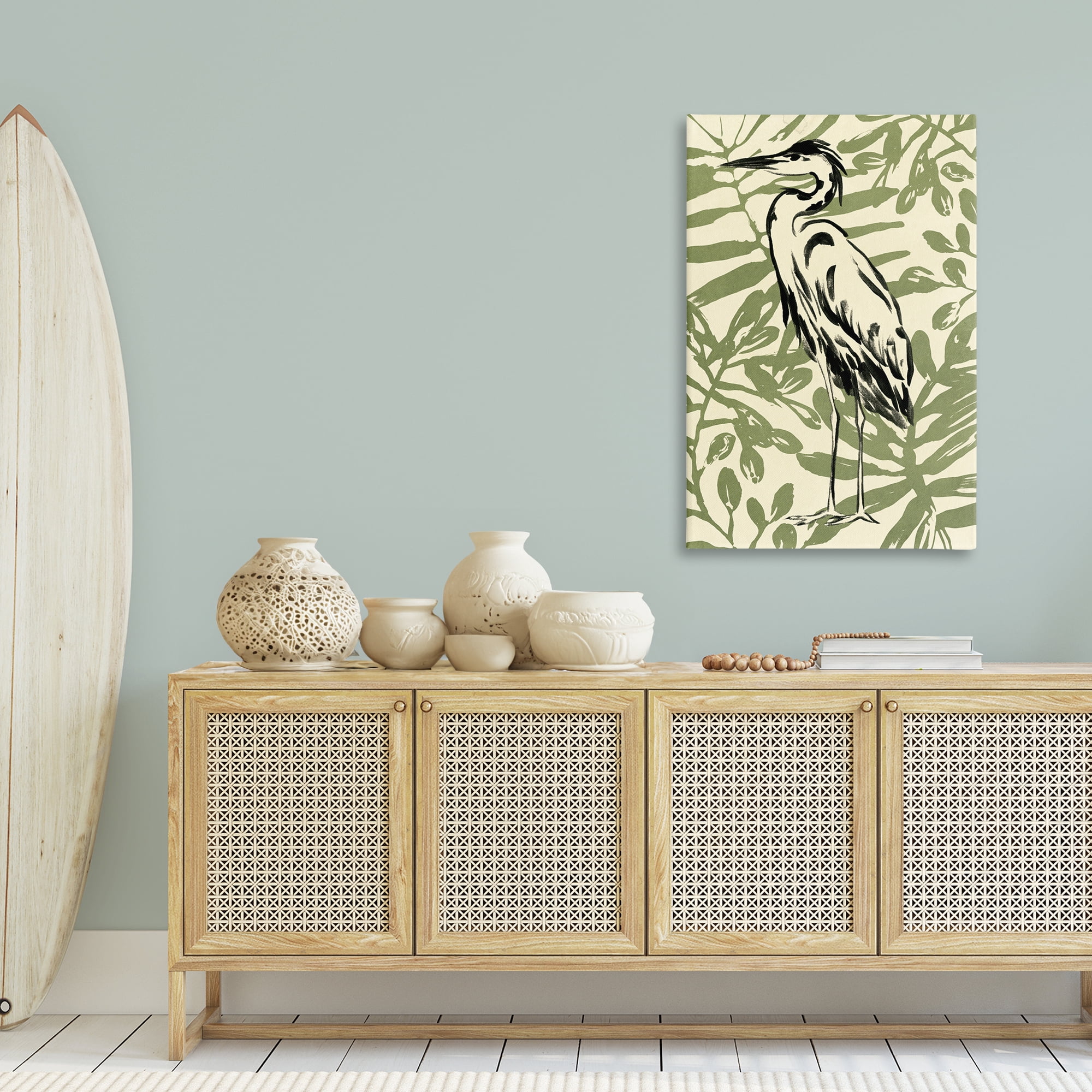 Stupell Industries Brushed Heron Portrait Animals & Insects Painting Gallery Wrapped Canvas Art Print Wall Art, 30 x 45