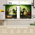 thumbnail image 3 of Black Halloween Haunted House Kitchen Tier Curtains for Windows,Green Creepy Ghost Blackout Valances Multilayer Polyester Window Treatments for Kitchen 2 Pack 26X24 Inches, 3 of 4