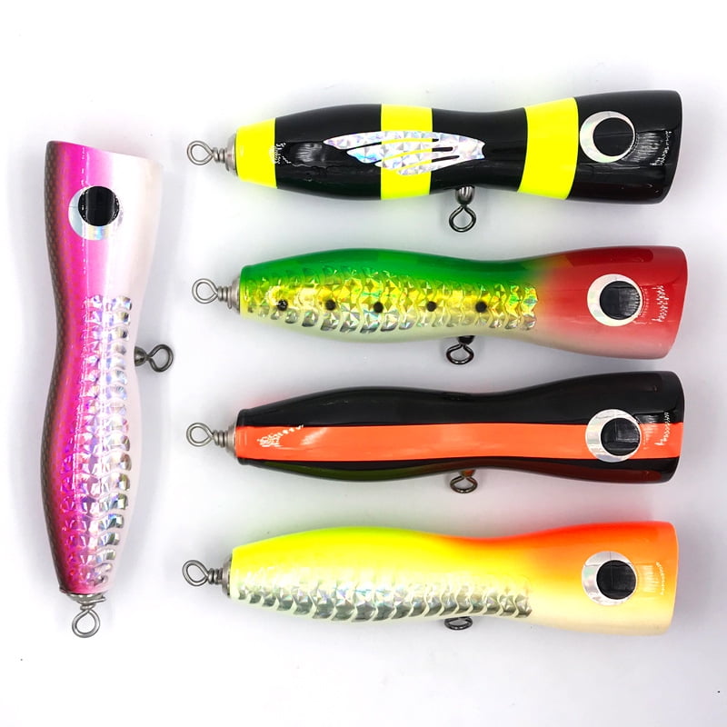 WD104 Popper Fishing wood lure 65g 17cm TopWater Artificial Bait Trolling Popper Dep sea fishing lure Solid wooden Hard bait