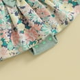 thumbnail image 7 of Bagilaanoe Newborn Summer Outfits Baby Girl Rompers Dress Floral Print Fly Sleeve Bodysuits 3M 6M 9M 12M Infant Patchwork A-line Dresses, 7 of 7