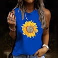 thumbnail image 3 of Hauts Grande Taille pour Femmes Imprimé Tournesol Sans Manches Débardeur Été & Printemps Col Rond Décontracté Ample Tee-Shirts Confortables, 3 of 5