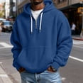 thumbnail image 2 of LNZGNM Mens Oversized Hoodie Waffle Solid Color Big and Tall Sweatshirts 1/4 Zipper Long Sleeve Drawstring Shirts with Pockets Athletic Winter Pullover,Royal Blue XL, 2 of 7