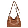 thumbnail image 1 of Bolso multibolsillos para mujer de mediana edad y mayor, bolso de cuero suave, bolso bandolera de un solo hombro de moda, bolso de hombro para mujer, bolso para madre de mediana edad, 1 of 5