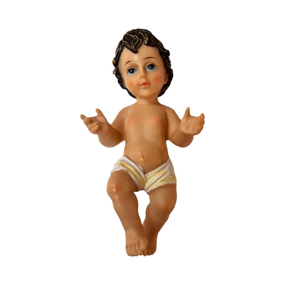 7.5" Baby Jesus Figurine | Resin Nativity Infant | Christmas Manger Décor | Religious Holiday Decoration