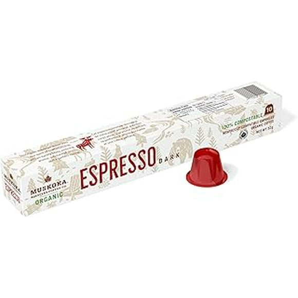 2 x Muskoka Roastery Coffee, Organic Espresso Pods, Dark Roast, 120-Count Espresso Capsules, Compatible with Nespresso Original Line Machines