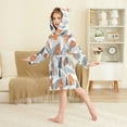 thumbnail image 4 of FORMRS Niños Bathrobe Unisex Hooded Robe Soft Plush Pajamas Sleepwear, Size 2-3T, Gray Snow Houses, 4 of 7