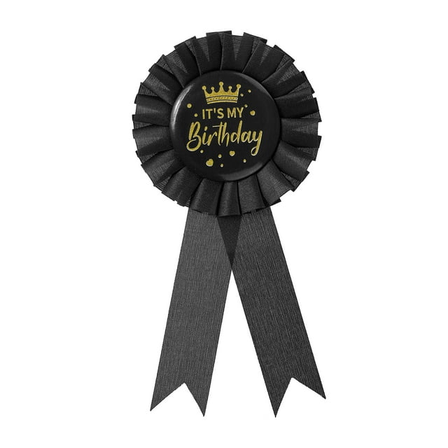 Uxcell Es Mi Cumpleaños Cinta Insignia de Cumpleaños Pin Broche de Hoja de Estaño para Mujeres Hombres Decoraciones de Fiesta Negro