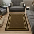 thumbnail image 5 of Ottomanson Border Area Rug 5' x 6'6" - Non Slip Low Pile Carpet, Dark Brown, 5 of 8