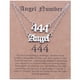 thumbnail image 1 of Collar para mujer, joyería para mujer, 2 piezas de collar de ángel y número inglés antiguo, joyería numerológica para mujer, chapado en acero inoxidable., 1 of 3