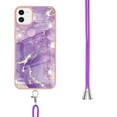 thumbnail image 3 of iPhone 11 Case, iPhone 11 Case Marble, Allytech Flexible Rubber Slim Fit Lightweight Shoulder Strap Lanyard Anti-scratch Shockproof Heavy Duty Protection Back Cover for Apple iPhone 11 6.1", Purple, 3 of 4