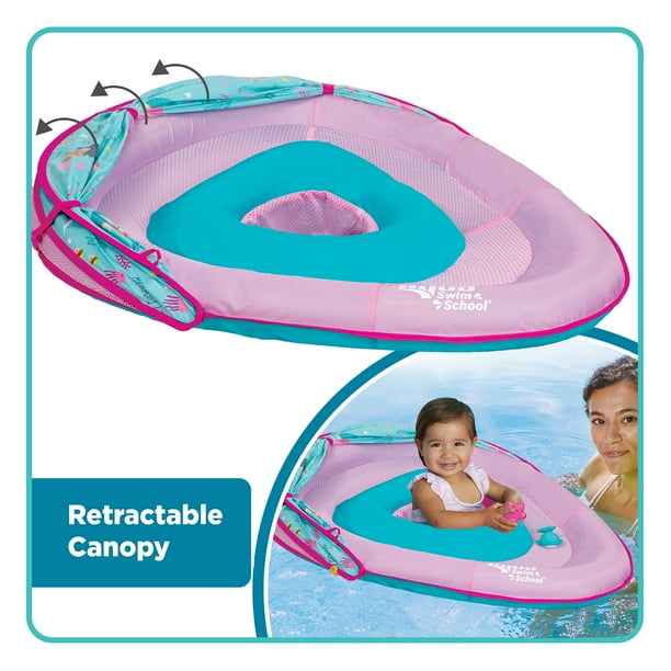 Aqua Swim School Inflatable Toddler Pool Float Boat, Pink Mermaid