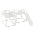 thumbnail image 6 of Euroco Metal L-Shaped Quadruple Bunk Bed with Slide, 2 Twin Beds and 2 Full Beds for Kids Teens Bedroom, White, 6 of 12