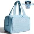 thumbnail image 4 of Gynky Makeup Bags Puffy Travel Toiletry Bag for Women, Lightweight Large Wide-Open Travel Bag Cosmetic Organizer Bag with Handle Water-Resistant Travel Essentials for Toiletries Accessories, Blue, 4 of 10