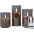 thumbnail image 1 of Velas LED sin llama con cera real, luz blanca cálida parpadeante para decoración de bodas en festivales, LED de ahorro de energía que garantizan un brillo infinito (3 piezas), 1 of 7