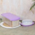 thumbnail image 1 of Polypropylene Big Bread Box With Butter Dish Container - Purple, 3800ml+ 300ml | Recyclable Bread Box & Butter Dish Combo - 100% Food Grade, Reusable, Dishwasher Safe, Freezer Safe, 1 of 4