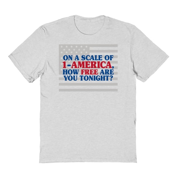 Americana Scale America Graphic Ash Grey Men's Cotton T-Shirt