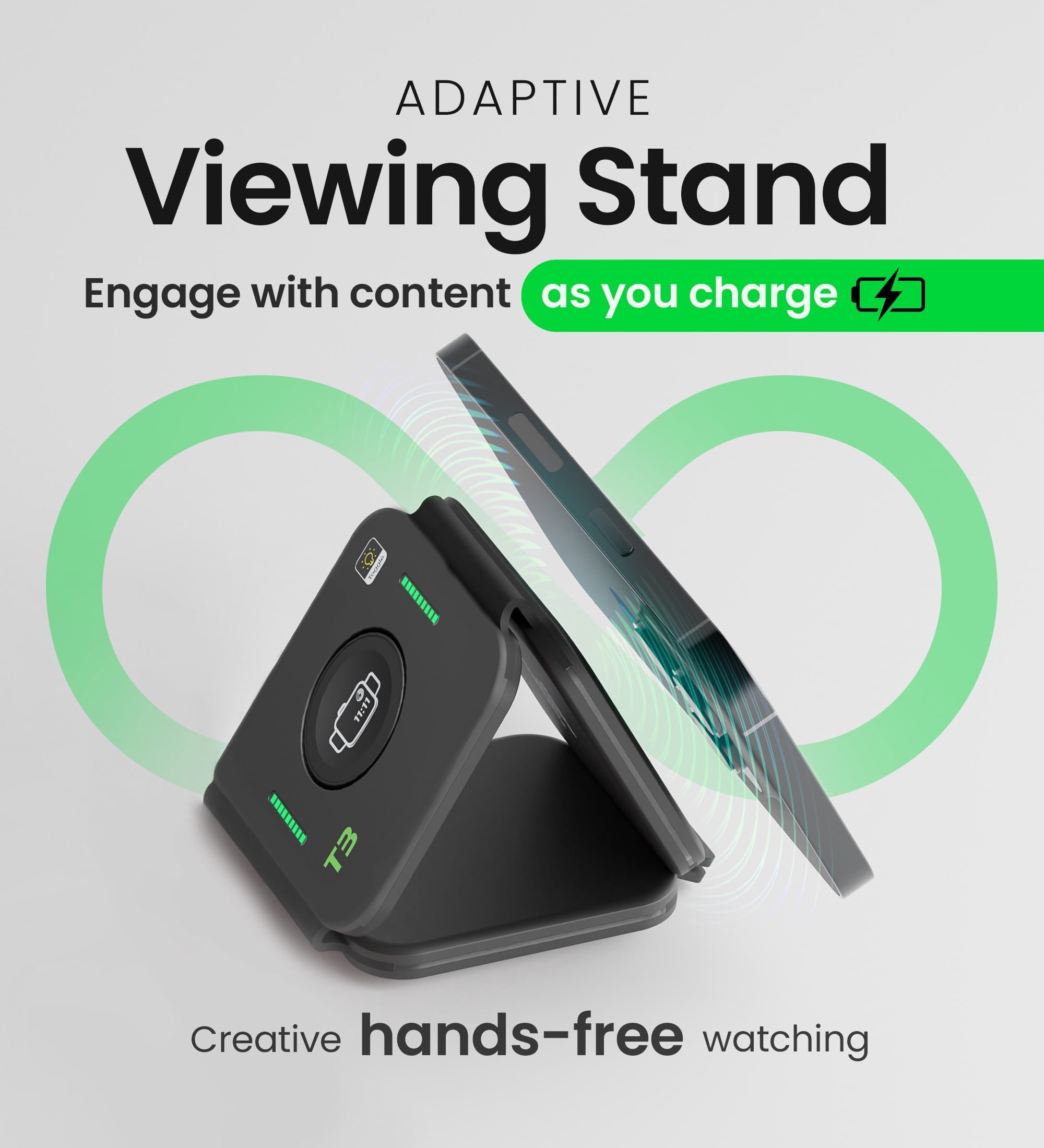 InfinaCore T3 Black: The Ultimate 3-in-1 Wireless Charging Pad