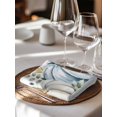thumbnail image 6 of Fall Blue Pumpkins Cloth Napkins Set of 6 Reusable Dinner Napkins, Thanksgiving Flower Eucalyptus Leaves Cocktail Napkin Washable Table Napkins for Wedding/Holiday Party/Baby Shower 20"x20", 6 of 7