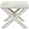 thumbnail image 2 of SAFAVIEH Palmer Ottoman Silver Nail Head Multi / Beige, 2 of 6