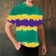 thumbnail image 5 of Ceisia Men's Mardi Gras Tie Dye Stripe T-shirt Loose Fit Short Sleeve Round Neck Casual Summer Festival Tee Tops Purple XXXL Gifts, 5 of 8