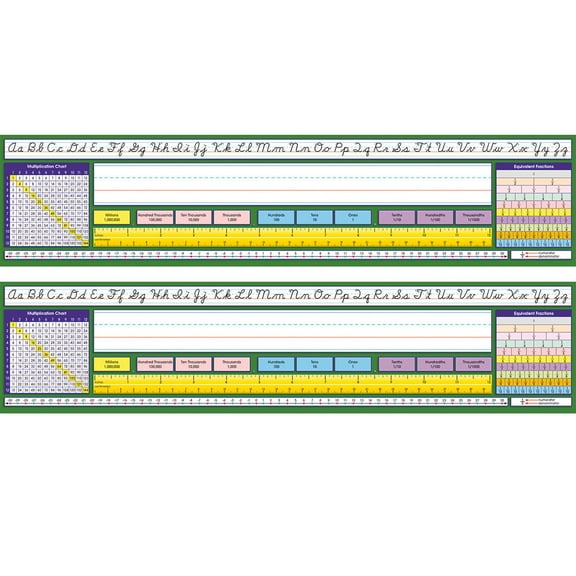 North Star Teacher Resources Adhesive Intermediate Contemporary Cursive Desk Plates, 17.5" x 4", 36 Per Pack, 2 Packs