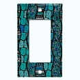 thumbnail image 5 of Metal Light Switch Plate Cover Safari African Tribal Art Pattern Teal SFR002, 5 of 13
