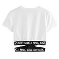 thumbnail image 2 of Women Summer Tops Womens Lady Fashion Soild Latter Bandage Blouse Sexy Tops Fashion T-Shirt Stylish Top Girl plus Size Apparel Loose Fit Tunic Extra Long T Shirts for Women Tight Dressy White S, 2 of 7
