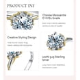 thumbnail image 3 of Moissanite Diamond Rings 1ct D Color VVS1 925 Sterling Silver Rings Anniversary Engagement Wedding Promise Rings for Women with Certificate, 3 of 7