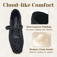 thumbnail image 3 of Mary Jane Flats for Women, Comfortable Round Toe Dressy Ballet Flats with Braided Adjustable Buckle and Memory Foam Cushioning, 3 of 6