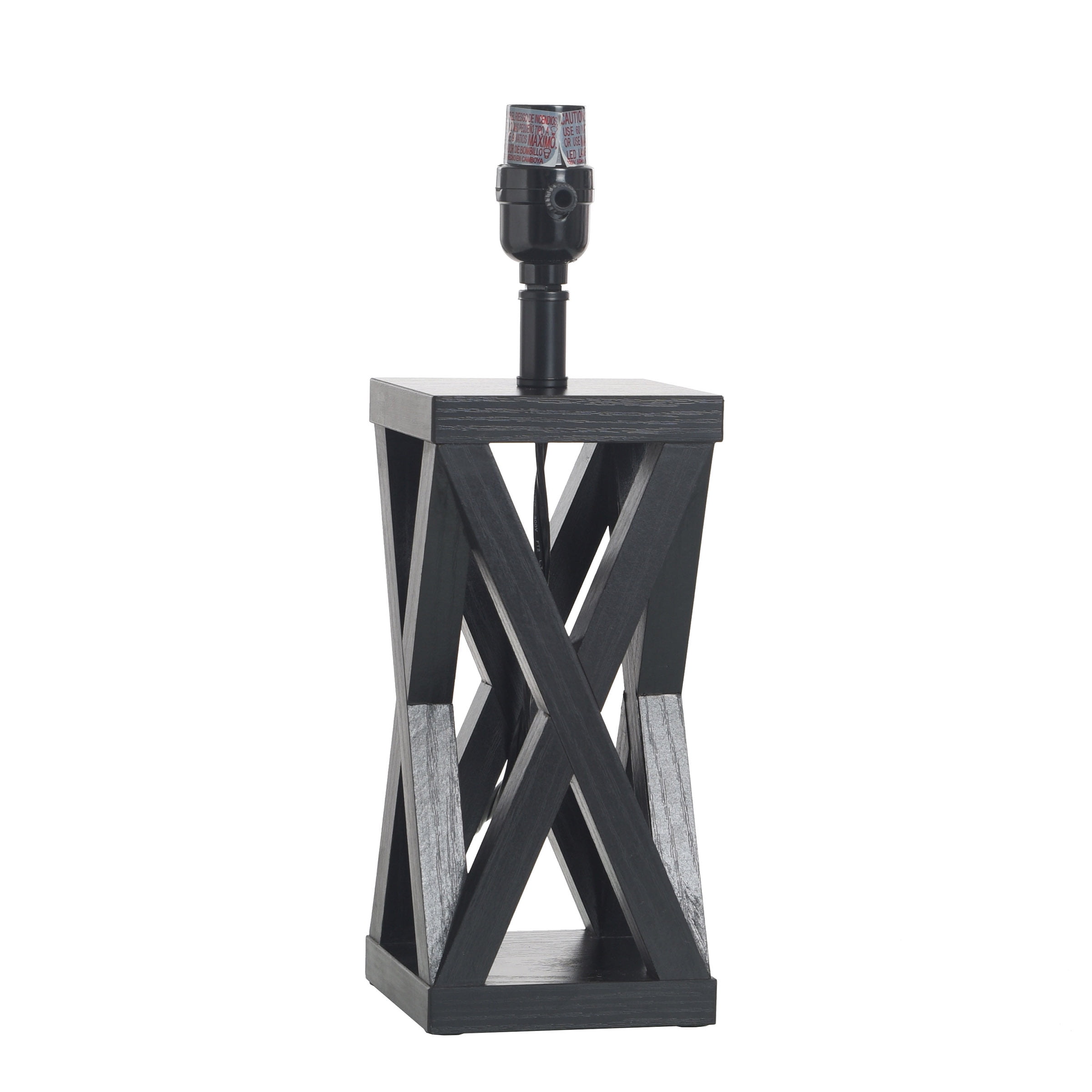 (2 pack) Better Homes and Gardens Crossmill Black Accent Table Lamp Base, 4.5"L x 4.5"W x 14"H