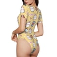 thumbnail image 3 of The Xecao Rabbit And Candy Women's Crew Neck Body Suit, a short-sleeved bodysuit and basic swimsuit, both comfort and style for dating and daily life, 3 of 9