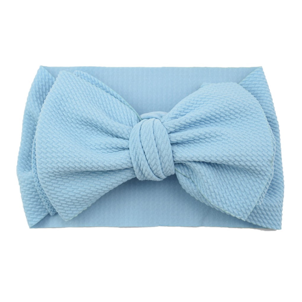 INFANT HEADBAND TEAL BLUE WHITE CHEVRON KNOTTED BOW HEADBAND BABY TODDLER 