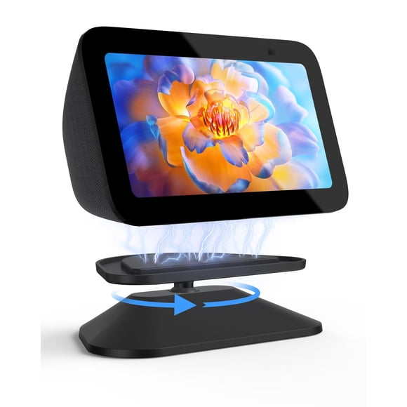 Soporte Maxonar para Echo Show 5 (3.ª generación) con función giratoria inclinable, color negro