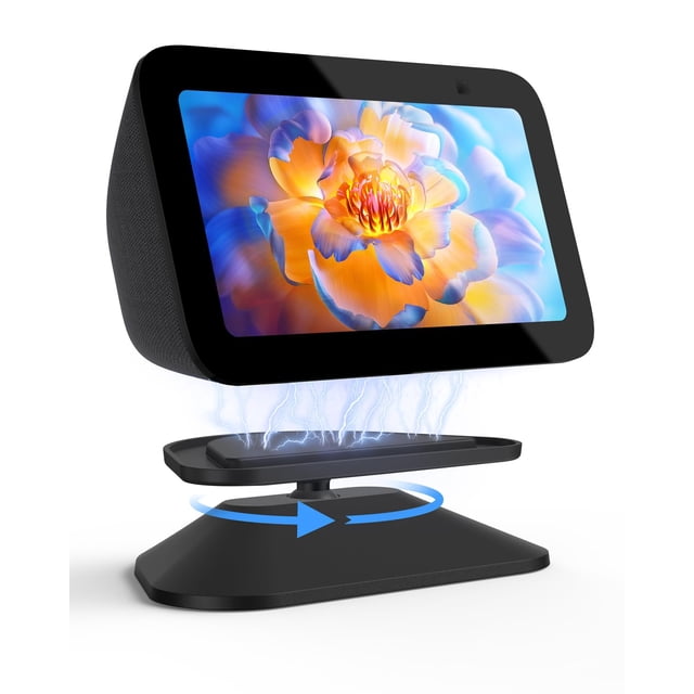 Soporte Maxonar para Echo Show 5 (3.ª generación) con función giratoria inclinable, color negro