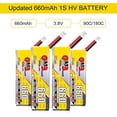 thumbnail image 3 of 4PCS 1S 660mAh 3.8V LiPo Battery JST-PH2.0 Connector for Racing Drone Micro FPV, 3 of 7