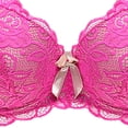 thumbnail image 4 of GEWSEY Women's Push Up Bra Lightly Lined Sexy Floral Embroidery Lace Supportive Bowkont Bras (Pink, 42B), 4 of 4