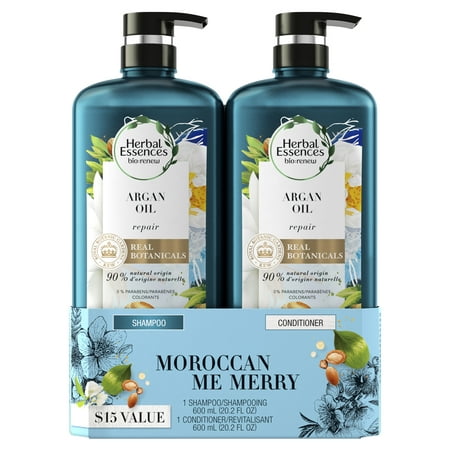 ($15 Value) Herbal Essences Shampoo and Conditioner bio:renew Argan Oil of Morocco Color Safe 2-Piece Set, 20.2oz