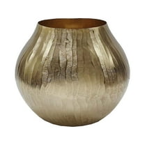 CC Home Furnishings Chisel Flower Aluminum Vase - 11" - Metallic Gold