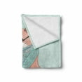 thumbnail image 2 of Animal Soft Flannel Fleece Throw Blanket, Hipster Fox Glasses and Scarf Drinking Coffee Hippie Illustration, Cozy Plush for Indoor and Outdoor Use, 70" x 90", Coral Mint Green, by Ambesonne, 2 of 6