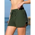 thumbnail image 4 of Anwell Drawstring Waisted Swim Shorts for womens Mesh Side Split Swimsuit Bottoms with Pockets, 4 of 6