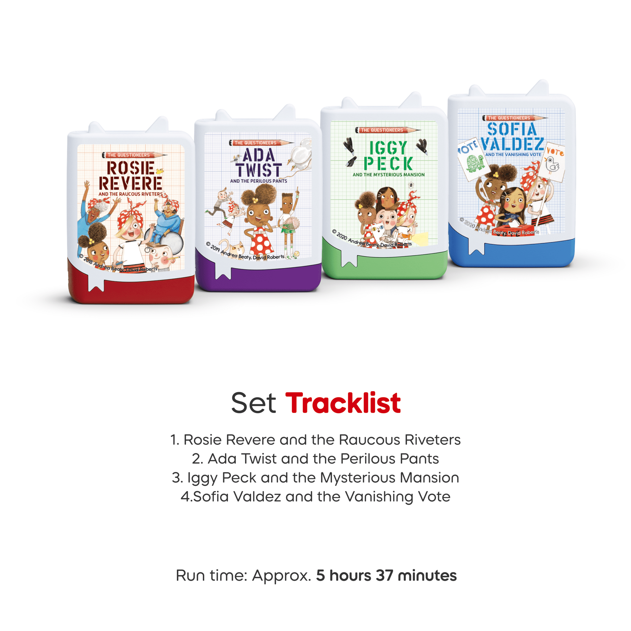 tonies Questioneers (Ada Twist) Audiobooks Set, 4 Pack, Age Group 6+
