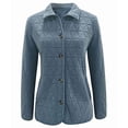 thumbnail image 4 of Female Quilted Jacket Casual Winter Open Front Button Down Puffer Coat Outwear Cardigan Khaki S, 4 of 9