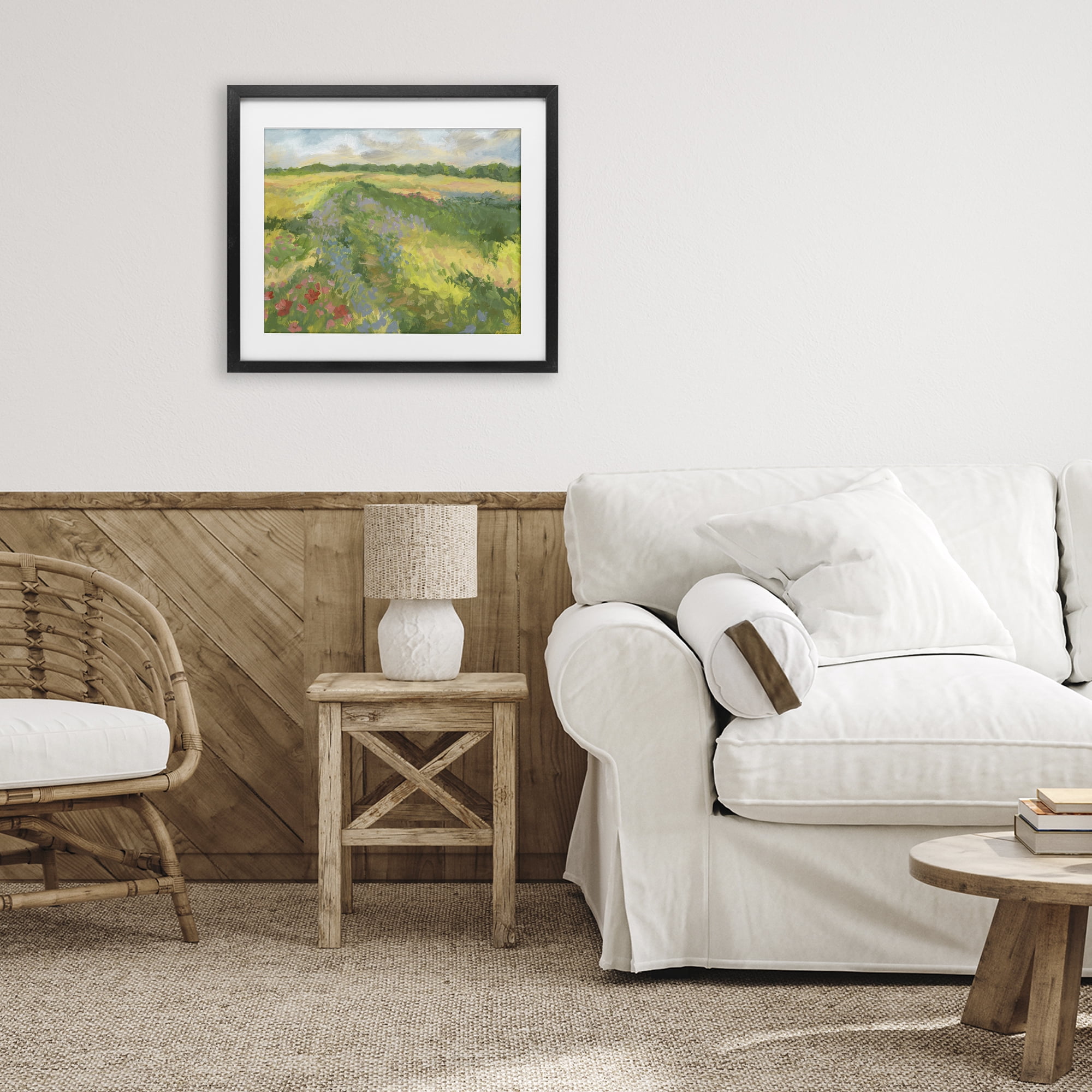 Stupell Industries Windswept Flower Meadow Black Framed Print Under Glass, design by Victoria Barnes