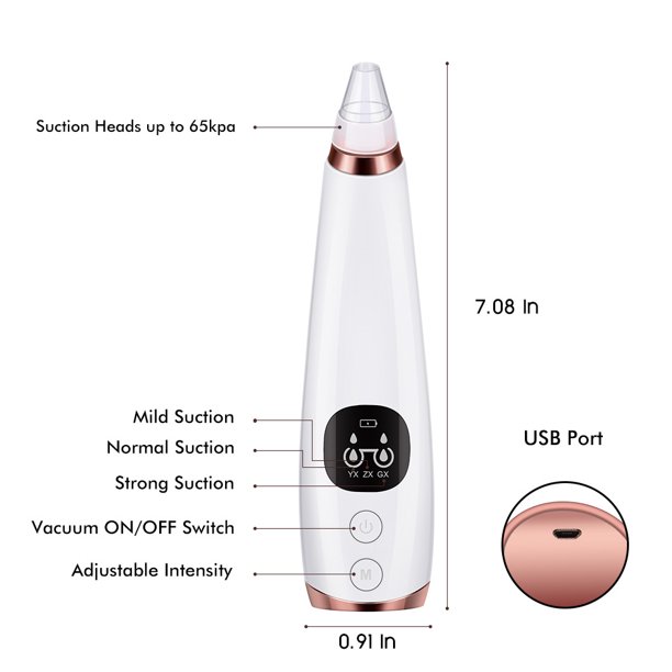 Nuevo instrumento de belleza de espinillas de absorción eléctrica usb para el hogar (blanco)