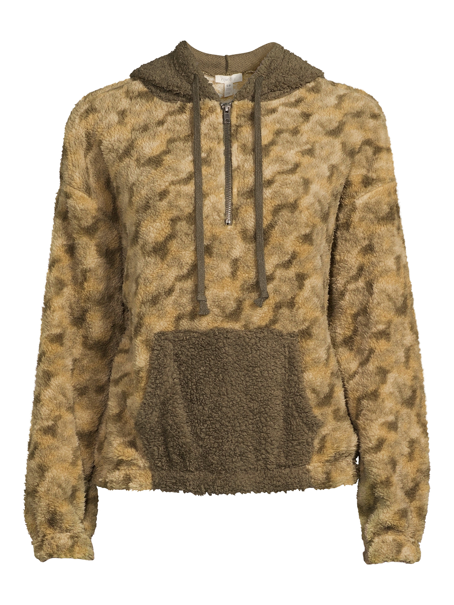 Como Blu Women's Athleisure Printed Baby Faux Sherpa Pullover - image 5 of 5